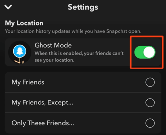  disable snapchat ghost mode