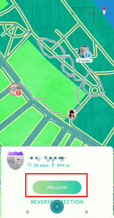 how to follow a route in pokemon go
