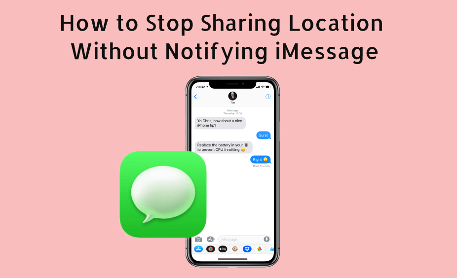 how to stop sharing location without notifying imessage