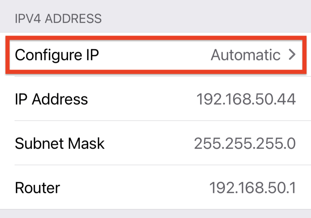change ip address ios