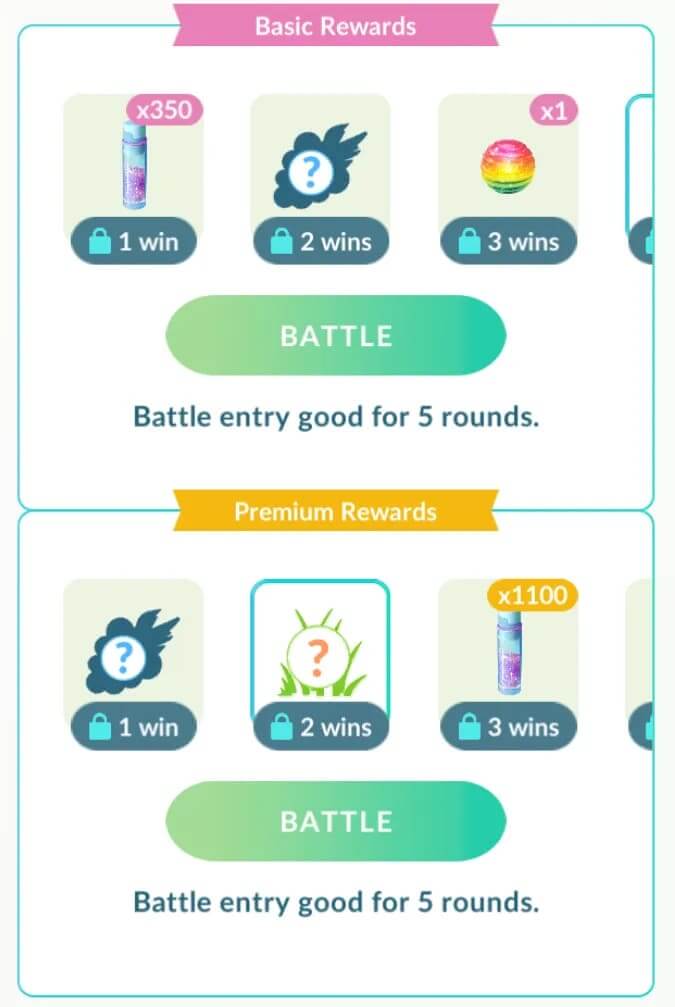 pokemon go Battle Leagues reward