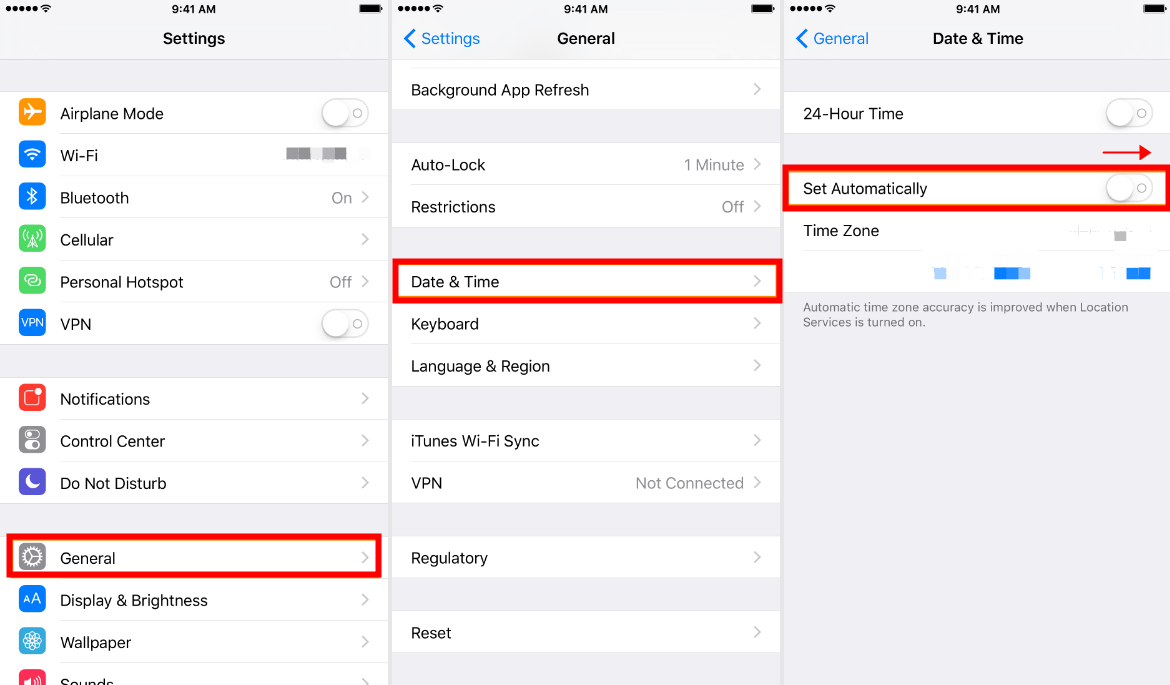 set date and time on iphone
