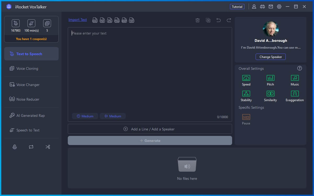 voxtalker david attenborough voice generator