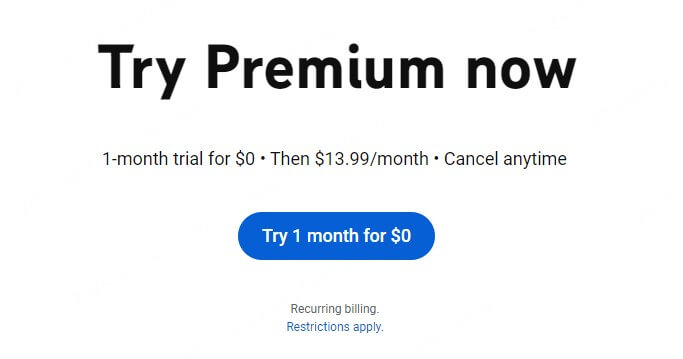 use youtube premium free trial to download video to pc