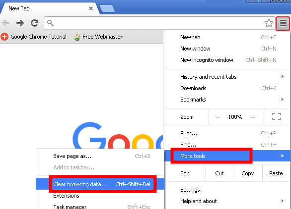 clear cache google