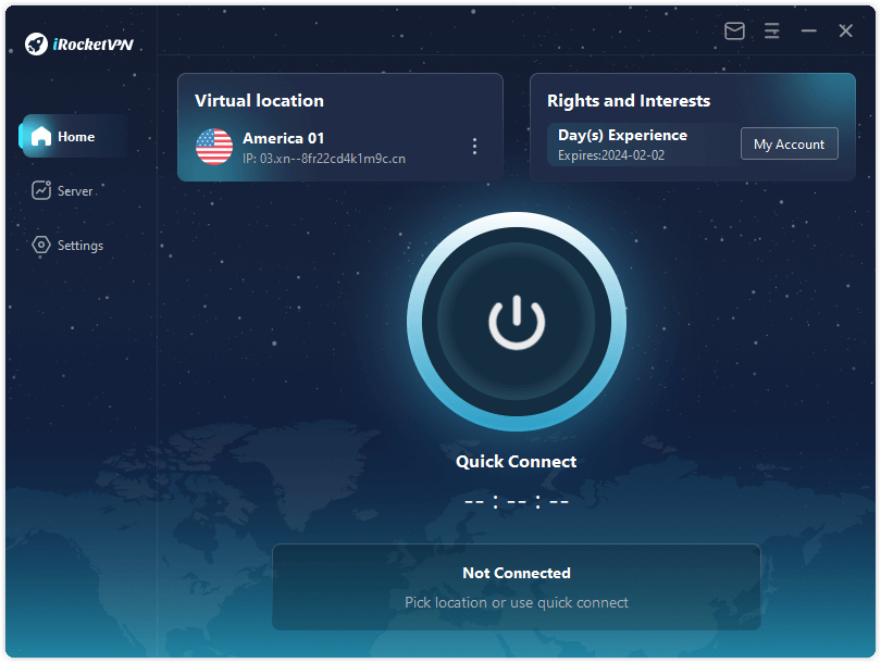 irocketvpn quick connect